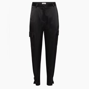 Aritzia Babaton Refined Satin Cargo Pant Black